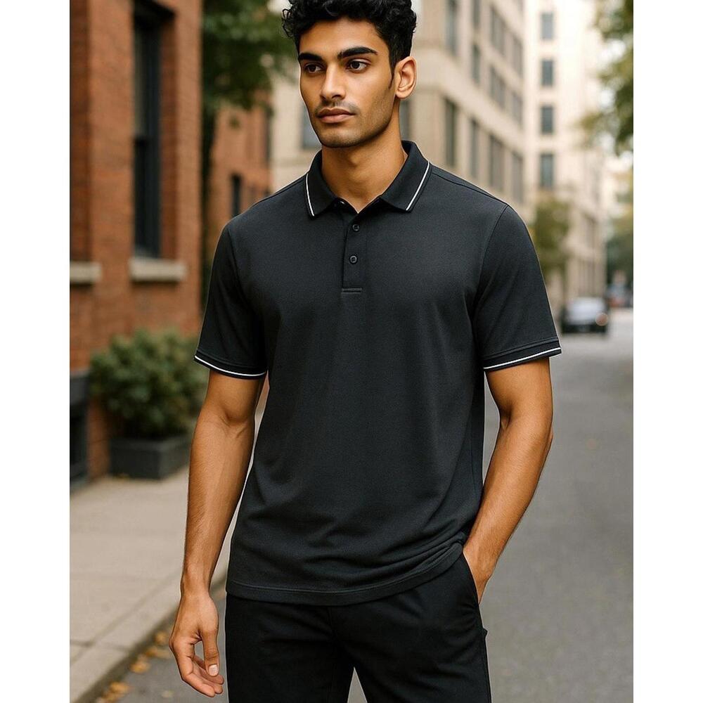 Antigua Men's Size Medium Black Short Sleeve Polo Shirt New
